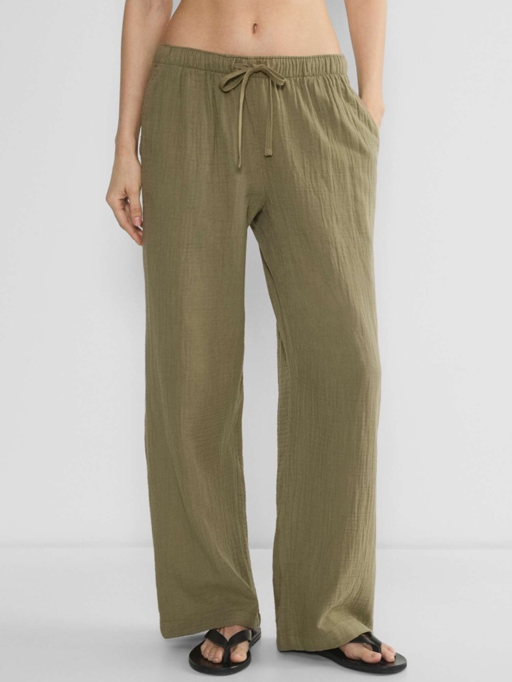 Aritzia Little Moon Cotton Gauze Sail Pant Size Small Green Olive